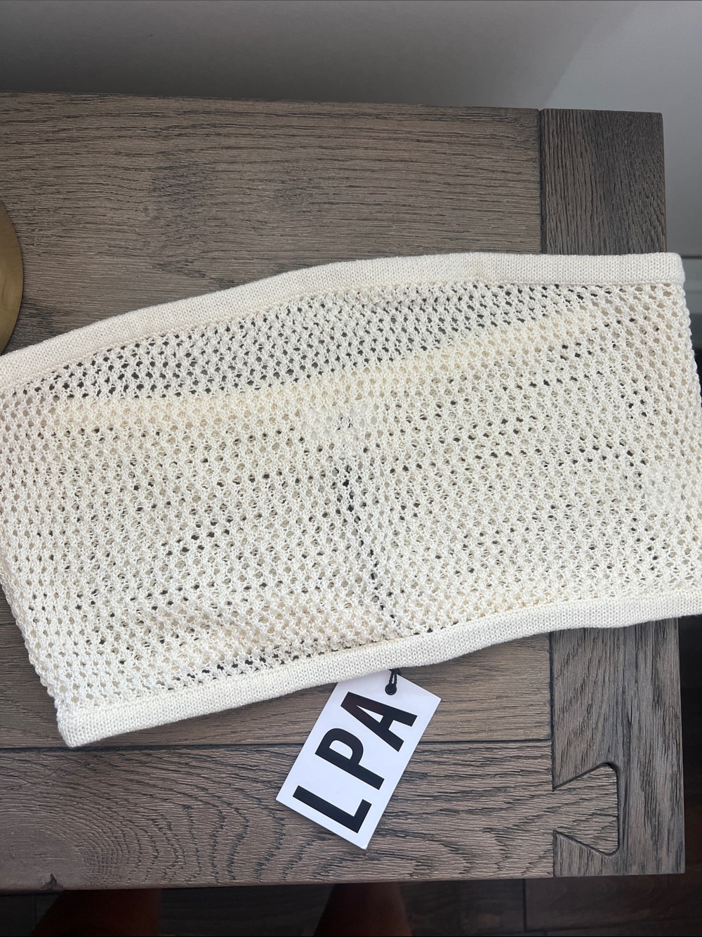 LPA Off-White Knit Mesh Bandeau - Picture 1 of 3
